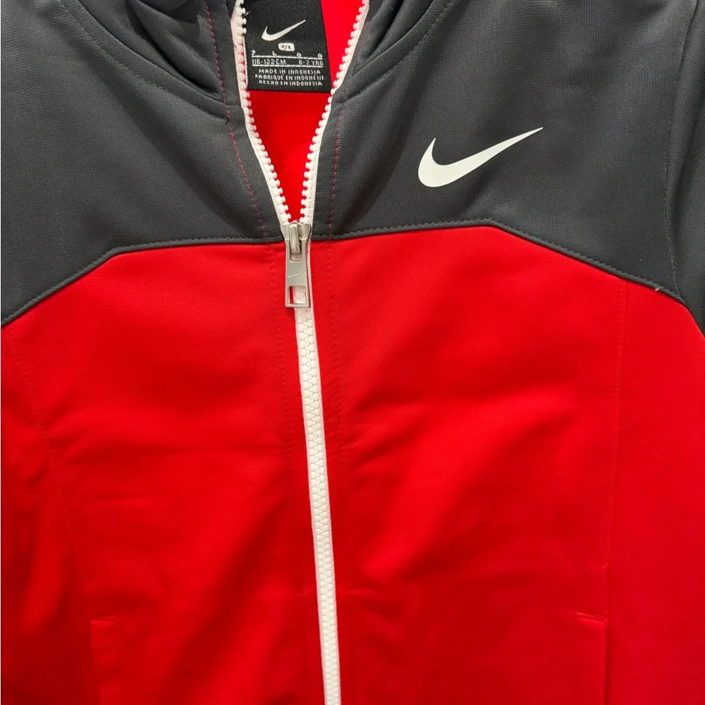 Nike Boys' Red and Charcoal Tracksuit